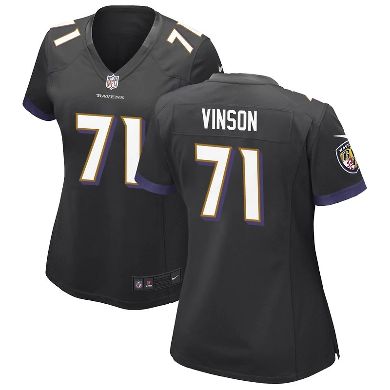 Carson Vinson Women's Nike Black Baltimore Ravens Alternate Custom Game Jersey