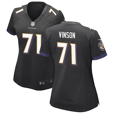 Carson Vinson Women's Nike Black Baltimore Ravens Alternate Custom Game Jersey
