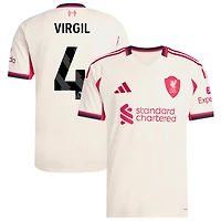 Virgil Virgil Men's adidas  White Liverpool 2025/26 Away Replica Custom Jersey