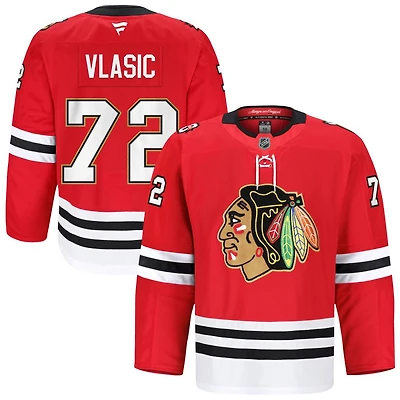 Alex Vlasic Men's Fanatics Red Chicago Blackhawks Anniversary, Home Authentic Pro Custom Jersey