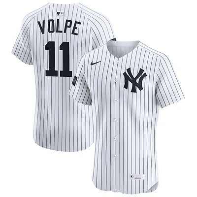 Anthony Volpe Men's Nike White New York Yankees Home Elite Sponsor Patch Custom Jersey