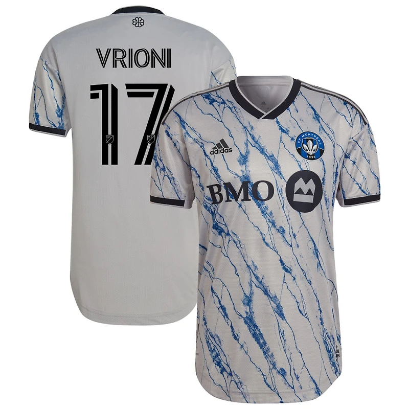 Giacomo Vrioni Men's adidas Gray CF Montreal 2023 Secondary Authentic Custom Jersey