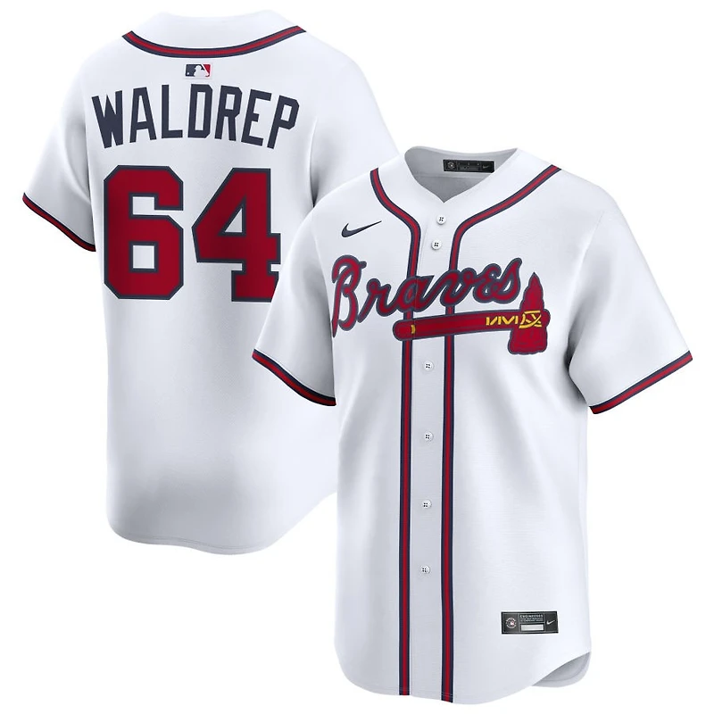 Hurston Waldrep Men's Nike White Atlanta Braves Home Limited Custom Jersey