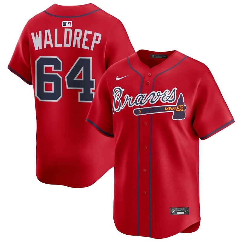 Hurston Waldrep Men's Nike Red Atlanta Braves Alternate Limited Custom Jersey