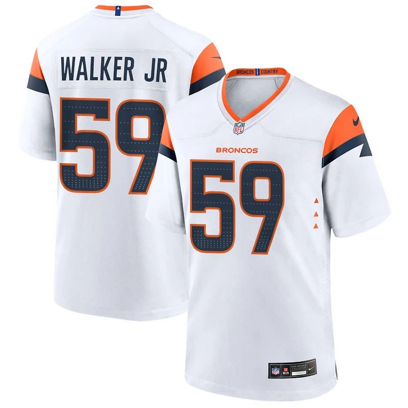 Johnny Walker Jr Men's Nike White Denver Broncos Custom Game Jersey