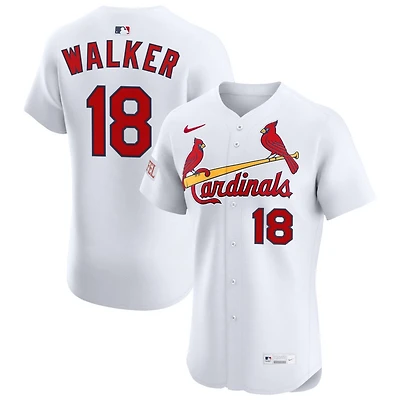Jordan Walker Men's Nike White St. Louis Cardinals Home Elite Sponsor Patch Custom Jersey