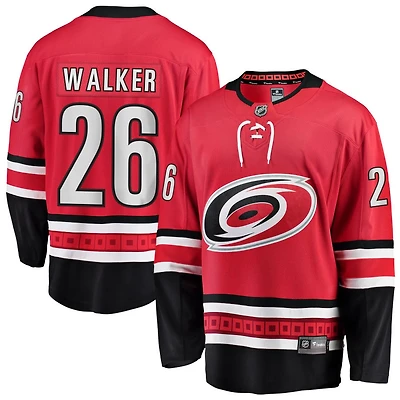 Sean Walker Men's Fanatics Red Carolina Hurricanes Alternate Breakaway Custom Jersey