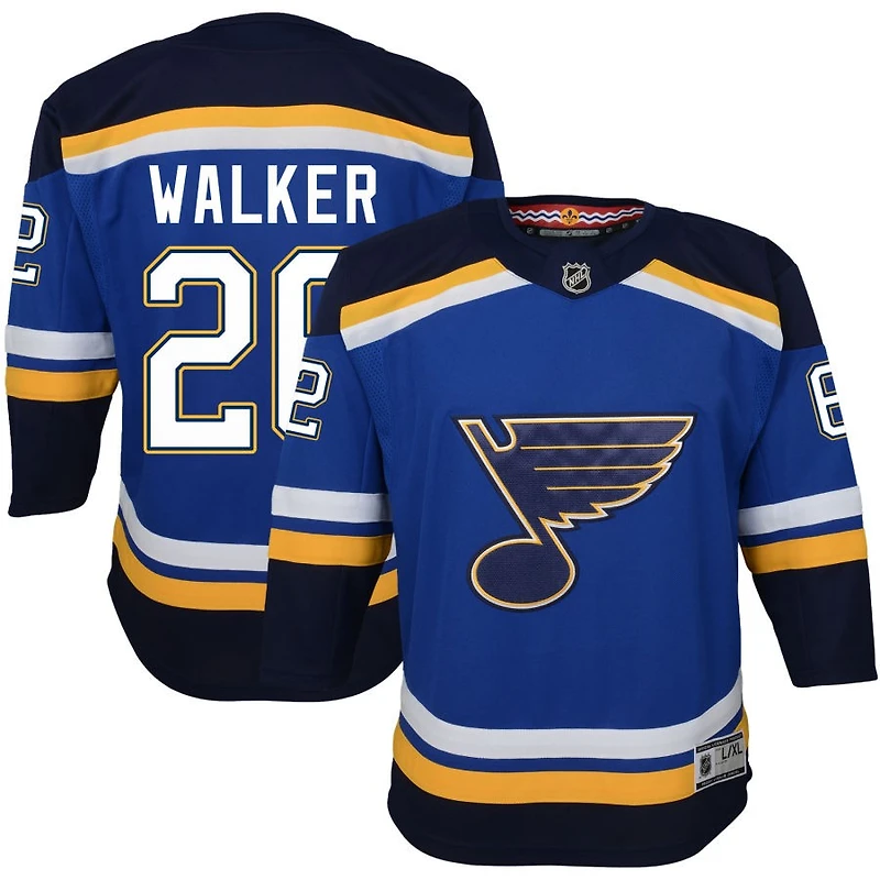 Nathan Walker Youth Blue St. Louis Blues Home Premier Custom Jersey