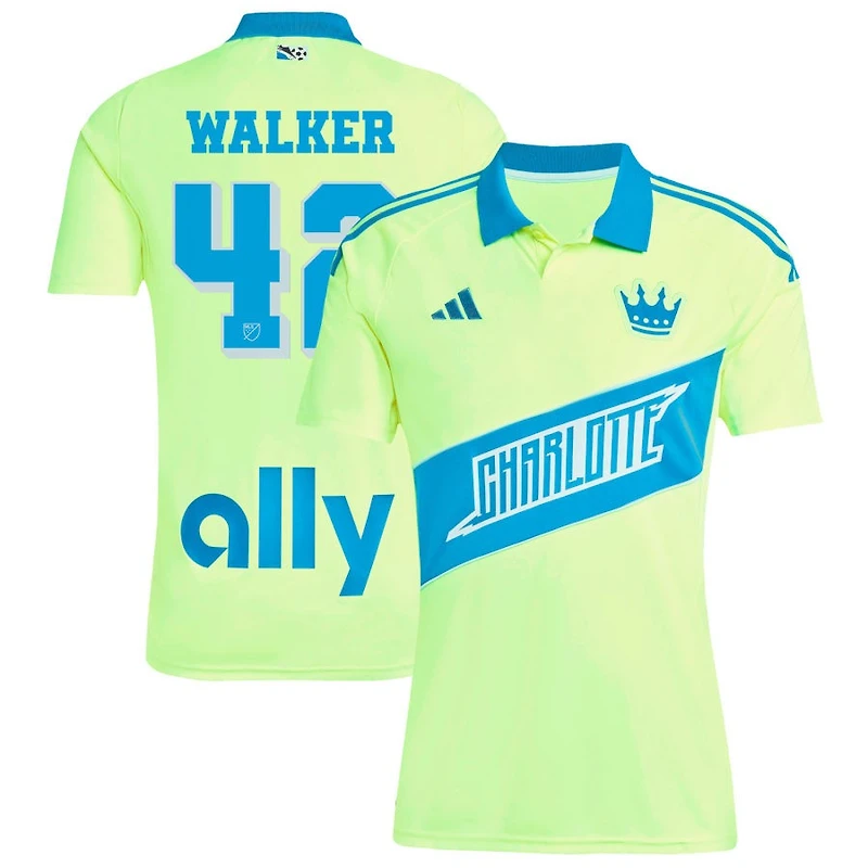 Isaac Walker Men's adidas Yellow Charlotte FC 2025 Third Replica Custom Jersey