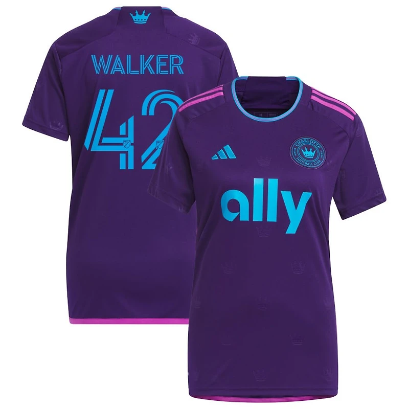 Isaac Walker Women's adidas Purple Charlotte FC 2023 Crown Jewel Kit Replica Custom Jersey
