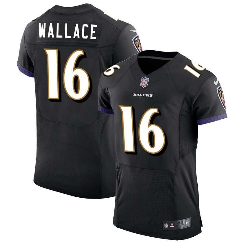 Tylan Wallace Men's Nike Black Baltimore Ravens Speed Machine Elite Custom Jersey