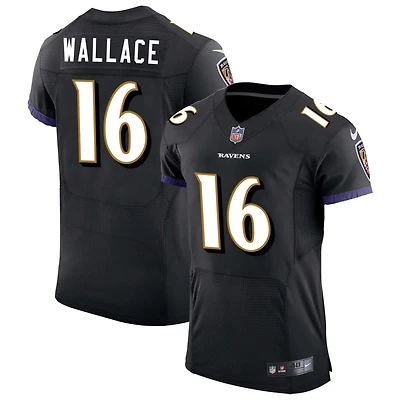 Tylan Wallace Men's Nike Black Baltimore Ravens Speed Machine Elite Custom Jersey