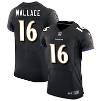 Tylan Wallace Men's Nike Black Baltimore Ravens Speed Machine Elite Custom Jersey