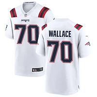 Caedan Wallace Men's Nike White New England Patriots Custom Game Jersey