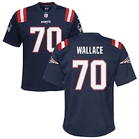Caedan Wallace Youth Nike Navy New England Patriots Custom Game Jersey