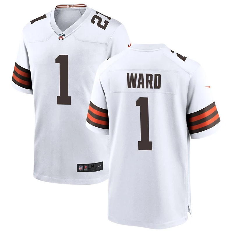 Denzel Ward Men's Nike White Cleveland Browns Custom Game Jersey