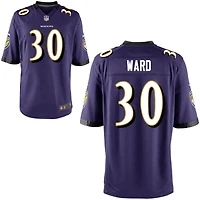 Jonathan Ward Youth Nike Purple Baltimore Ravens Custom Game Jersey