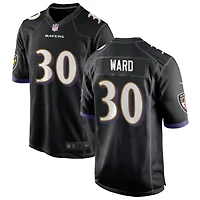 Jonathan Ward Men's Nike Black Baltimore Ravens Alternate Custom Game Jersey
