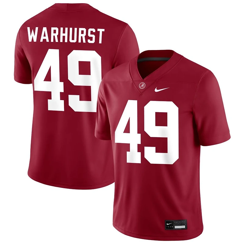 Conner Warhurst Men's Nike Crimson Alabama Crimson Tide NIL Pick-A-Player Football Replica Jersey