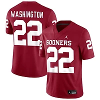 Trynae Washington Men's Jordan Brand Crimson Oklahoma Sooners NIL Pick-A-Player Football Replica Jersey