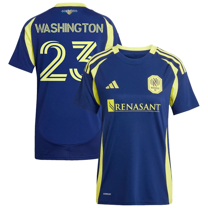 Taylor Washington Women's adidas  Navy Nashville SC 2025 The Heart of Nashville Kit Replica Custom Jersey