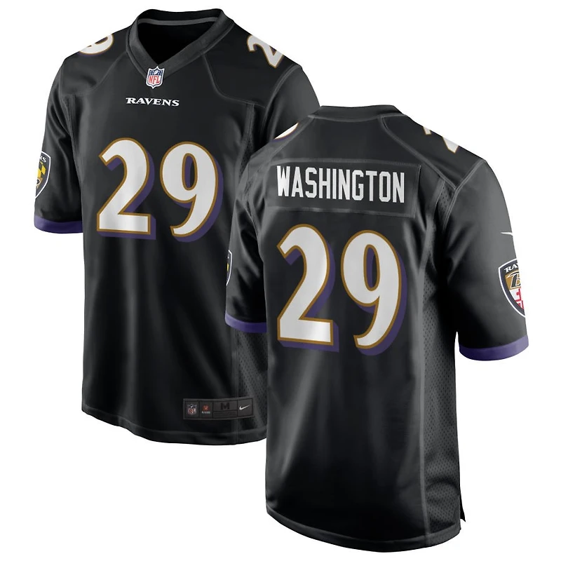 Ar'Darius Washington Men's Nike Black Baltimore Ravens Alternate Custom Game Jersey