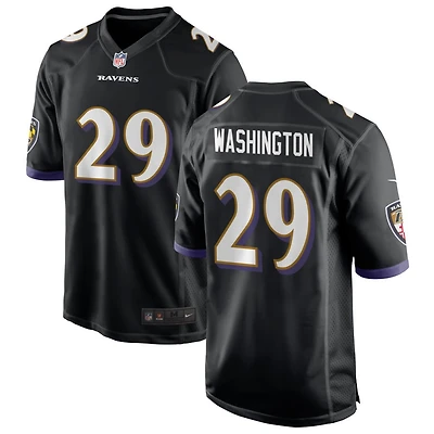 Ar'Darius Washington Men's Nike Black Baltimore Ravens Alternate Custom Game Jersey