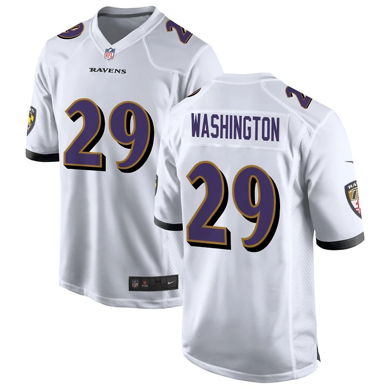Ar'Darius Washington Men's Nike White Baltimore Ravens Custom Game Jersey