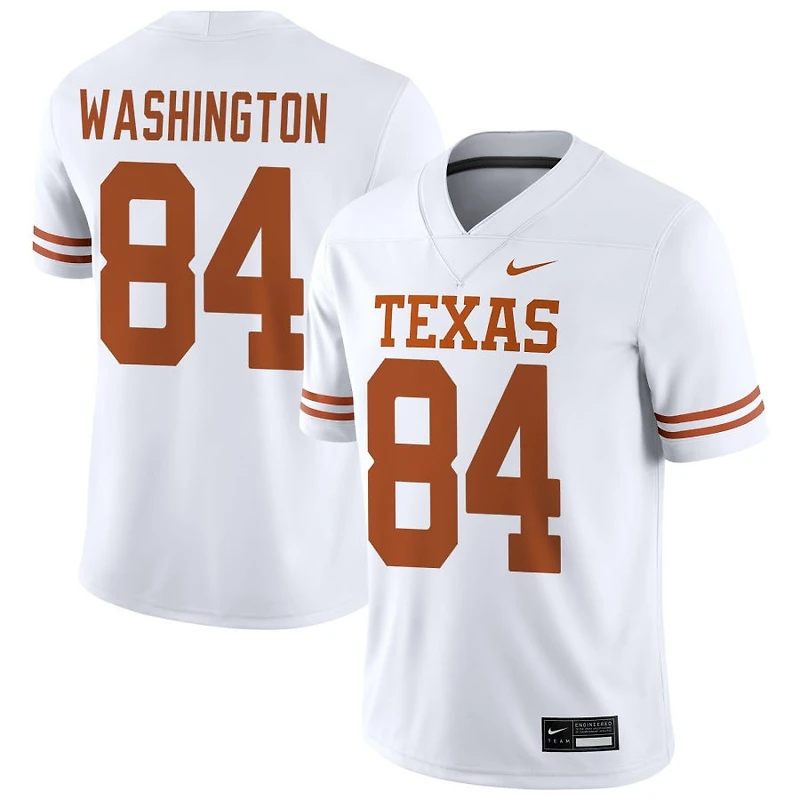 Jordan Washington Men's Nike White Texas Longhorns NIL Pick-A-Player Game Jersey