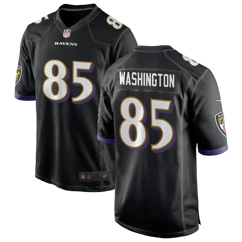 Scotty Washington Men's Nike Black Baltimore Ravens Alternate Custom Game Jersey