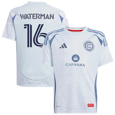 Joel Waterman Youth adidas Light Blue Chicago Fire 2025 The Municipal Kit Replica Custom Jersey