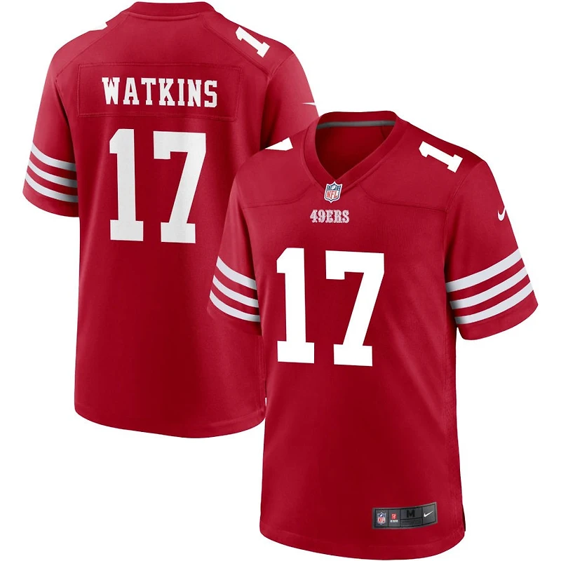 Jordan Watkins Men's Nike Scarlet San Francisco 49ers Custom Jersey