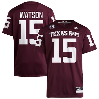 Wesley Watson Men's adidas  Maroon Texas A&M Aggies NIL Pick-A-Player Home Premier Football Jersey