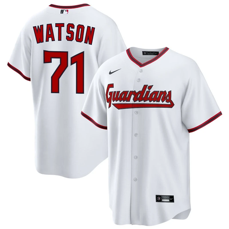 Kahlil Watson Men's Nike  White Cleveland Guardians Home Custom Replica Jersey