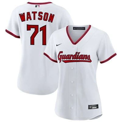 Kahlil Watson Women's Nike  White Cleveland Guardians Home Custom Replica 2.0 Jersey