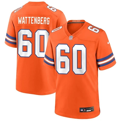 Luke Wattenberg Men's Nike Orange Denver Broncos Mile High Collection 1977 Throwback Custom Game Jersey