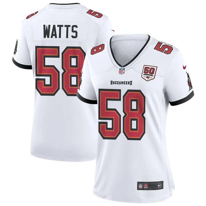 Markees Watts Women's Nike White Tampa Bay Buccaneers 50th Season Custom Game Jersey