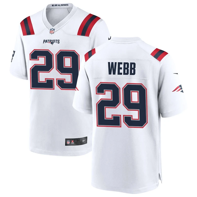 Jeremiah Webb Men's Nike White New England Patriots Custom Game Jersey