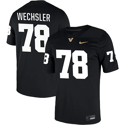 Keegan Wechsler Men's Nike Black Vanderbilt Commodores NIL Pick-A-Player Game Jersey