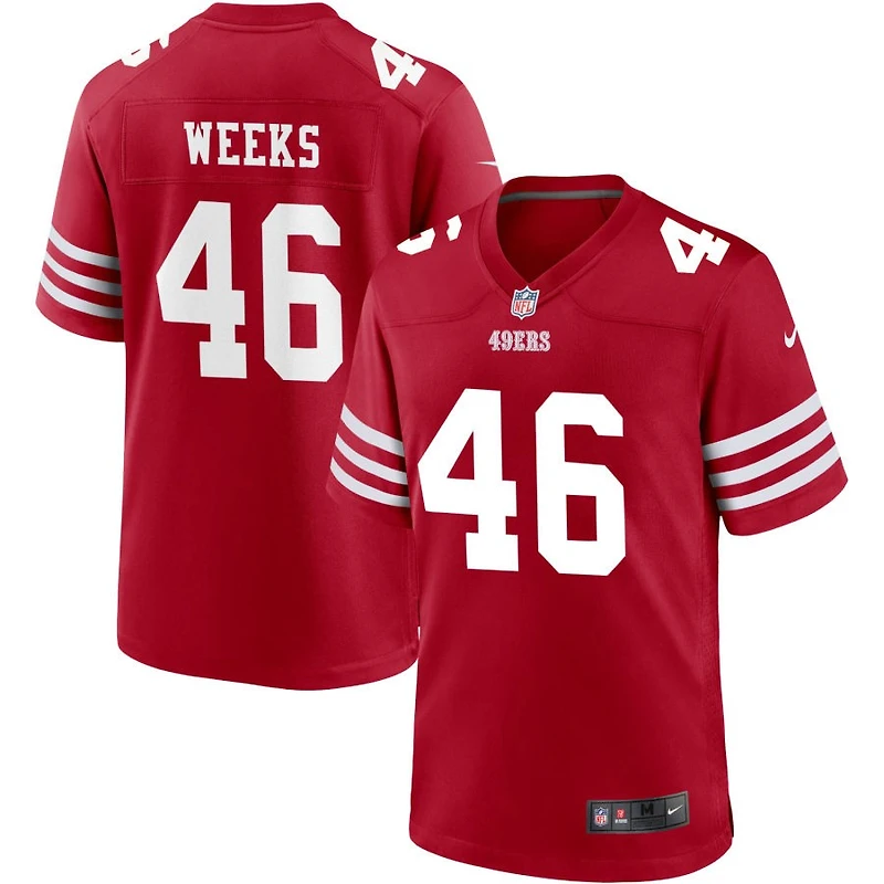 Jon Weeks Men's Nike Scarlet San Francisco 49ers Custom Jersey