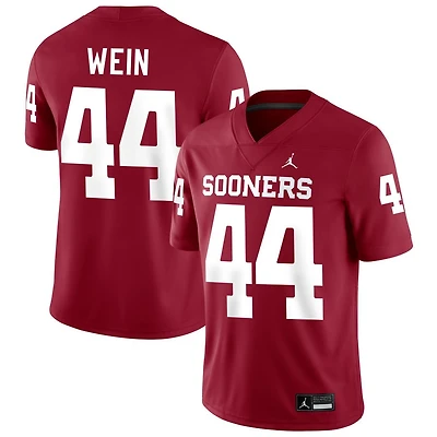 Taylor Wein Men's Jordan Brand Crimson Oklahoma Sooners NIL Pick-A-Player Football Replica Jersey