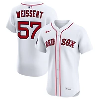Greg Weissert Men's Nike White Boston Red Sox Home Elite Sponsor Patch Custom Jersey