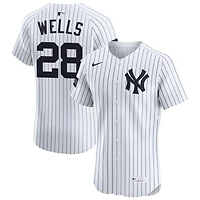 Austin Wells Men's Nike White New York Yankees Home Elite Sponsor Patch Custom Jersey