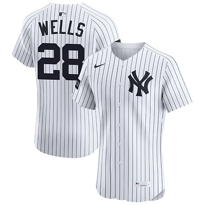 Austin Wells Men's Nike White New York Yankees Home Elite Sponsor Patch Custom Jersey