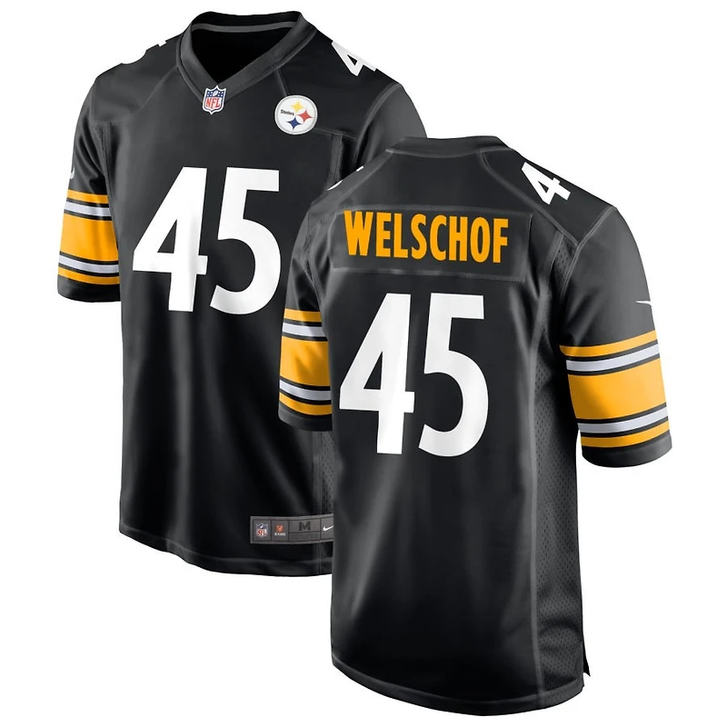 Julius Welschof Men's Nike Black Pittsburgh Steelers Custom Game Jersey