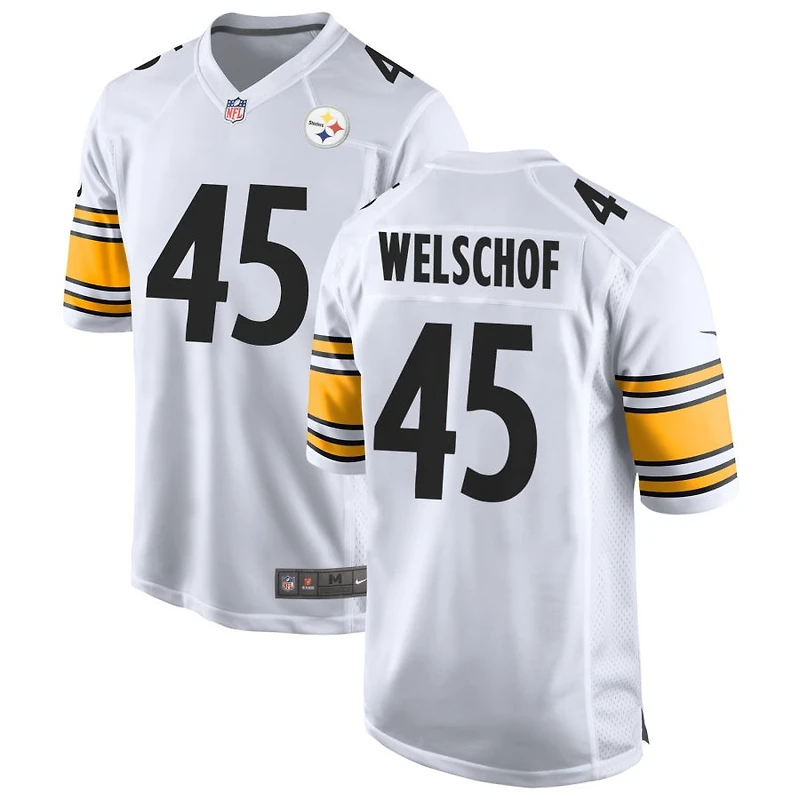 Julius Welschof Men's Nike White Pittsburgh Steelers Game Custom Jersey