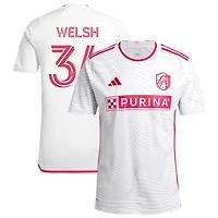 Collin Welsh Men's adidas  White St. Louis City SC 2024 The Confluence Kit Replica Custom Jersey