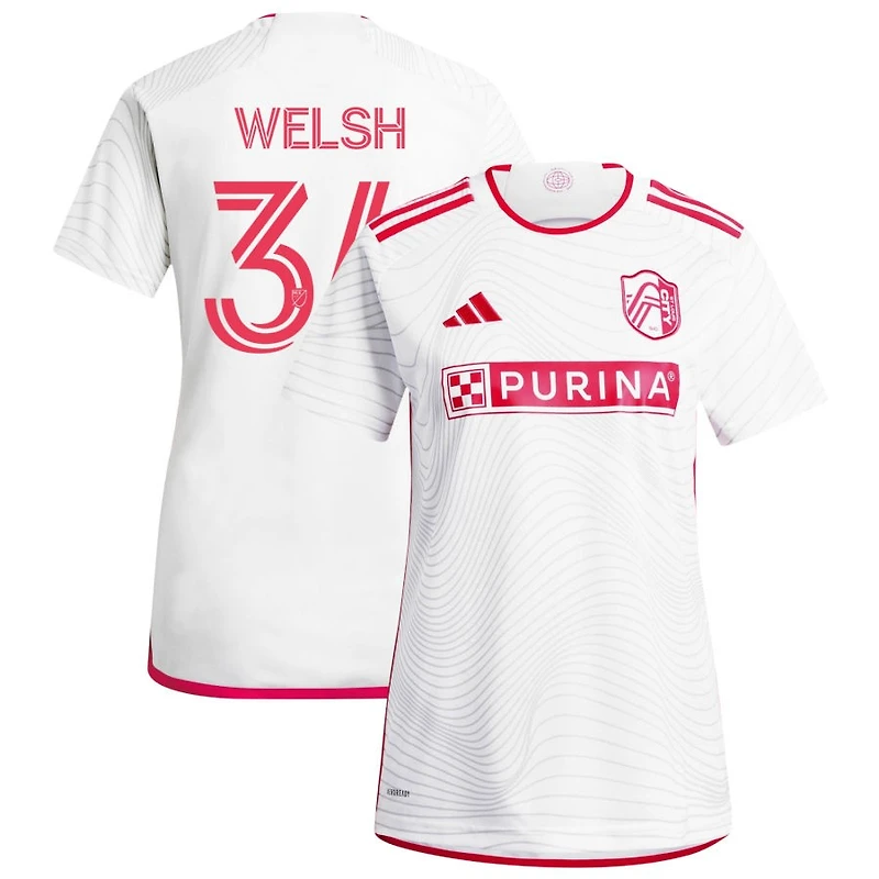Collin Welsh Women's adidas  White St. Louis City SC 2024 The Confluence Kit Replica Custom Jersey