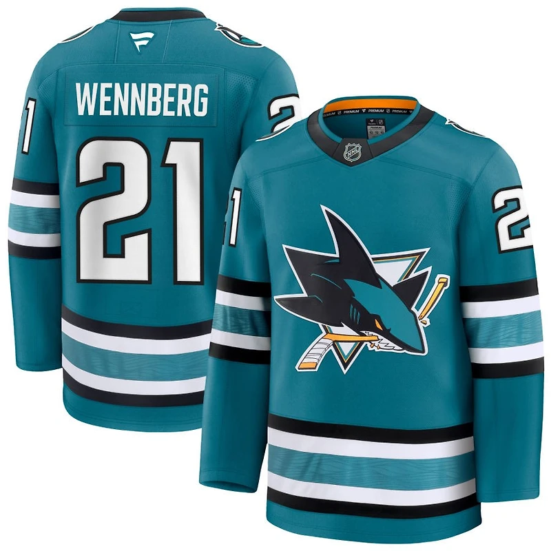 Alexander Wennberg Men's Fanatics Teal San Jose Sharks Home Premium Custom Jersey