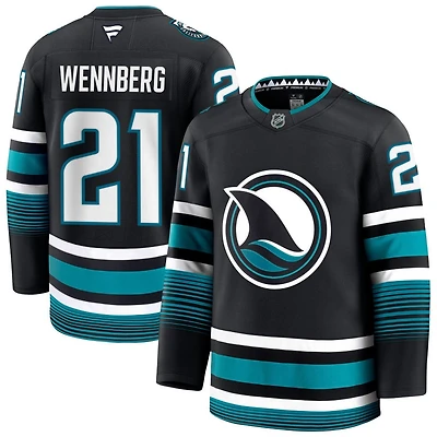 Alexander Wennberg Men's Fanatics Black San Jose Sharks Alternate Premium Custom Jersey